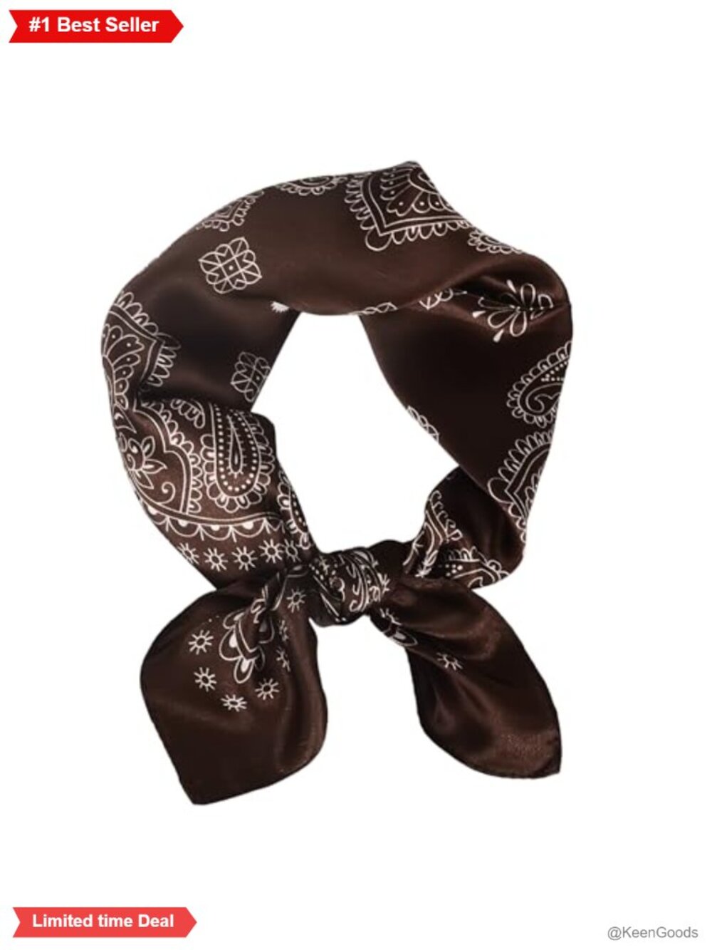 100% Mulberry Silk Scarf 21" Square Paisley Neckerchief